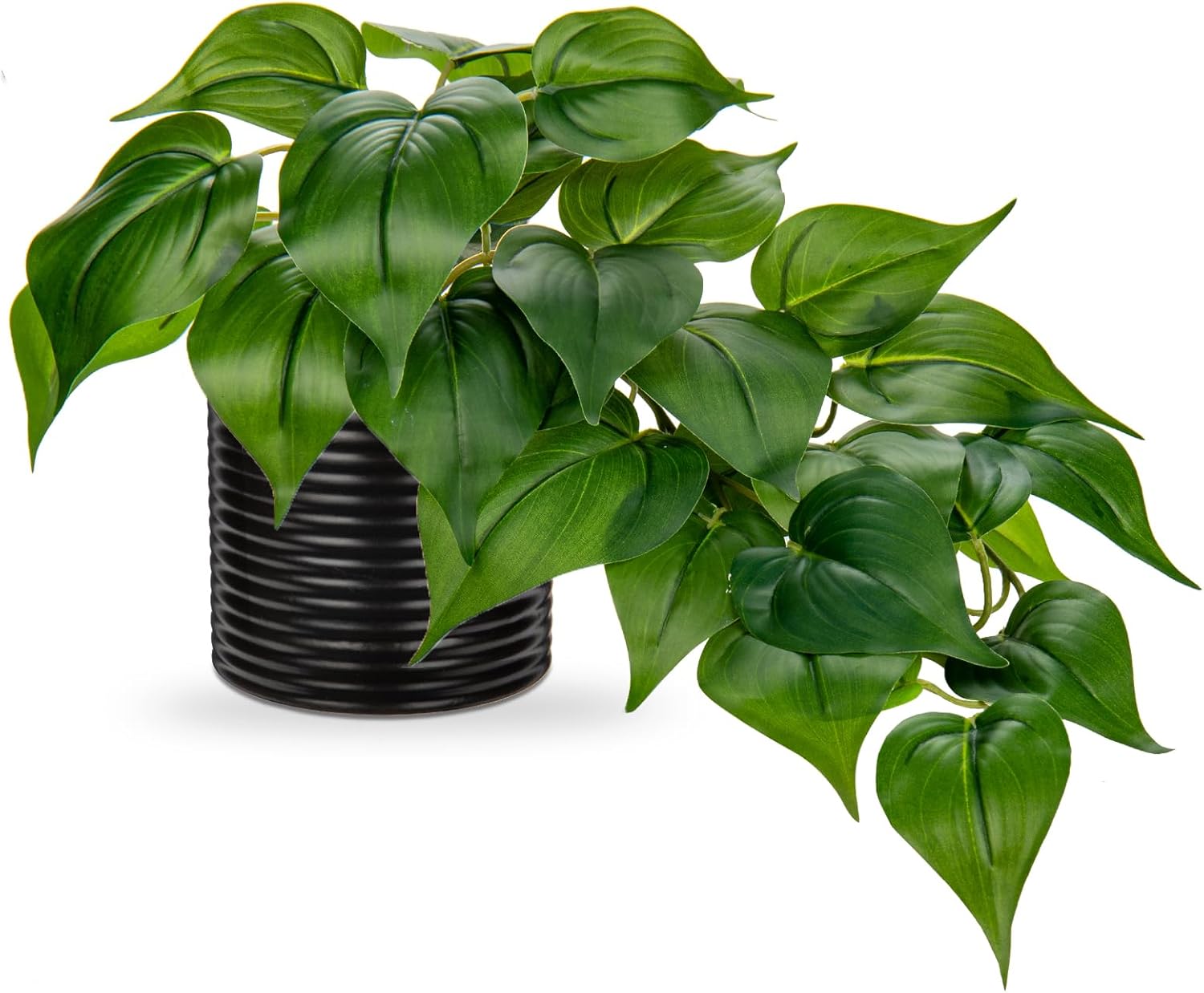Hollyone Artificial Plants in Black Ceramic Pot Faux Pothos Indoor Decor