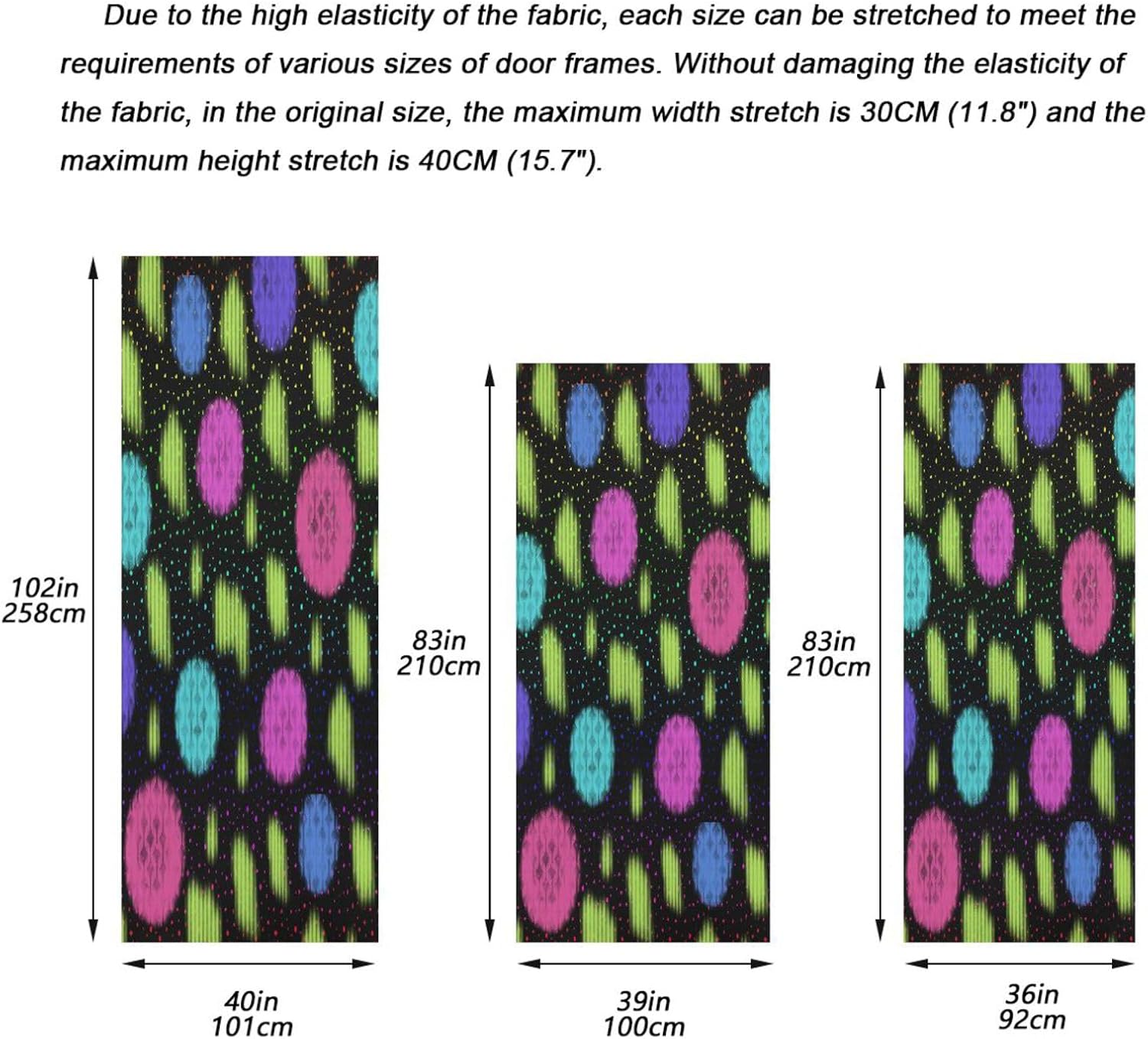 Susiyo Colorful Abstract Halloween Door Cover Stretch Fabric 32x79 in