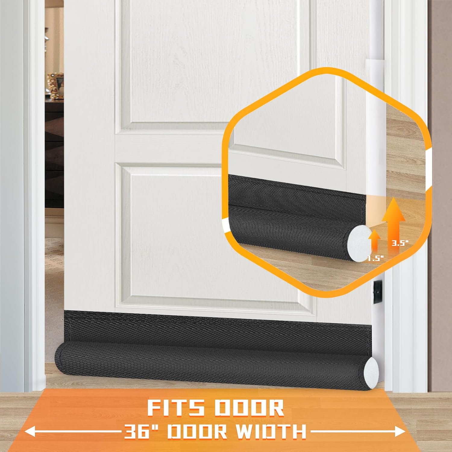 SOURRI 36 Inch Door Draft Stopper - Soundproof and Weather Stripping for Interior and Exterior Doors