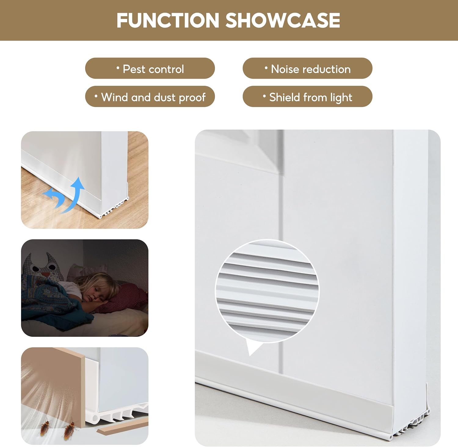 Roshoitle 35 Inch Door Draft Stopper White
