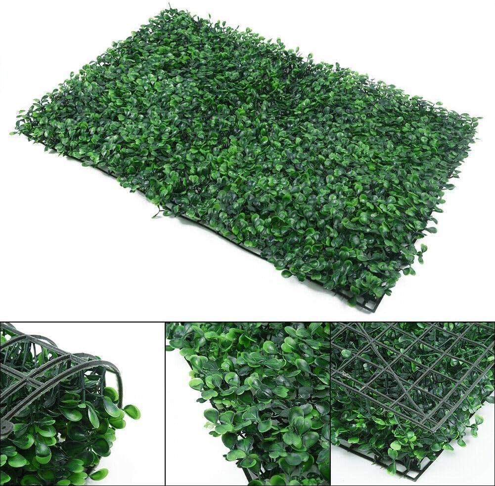 JenlyFavors Artificial Hedge Foliage Panel 24x17 6 Pieces