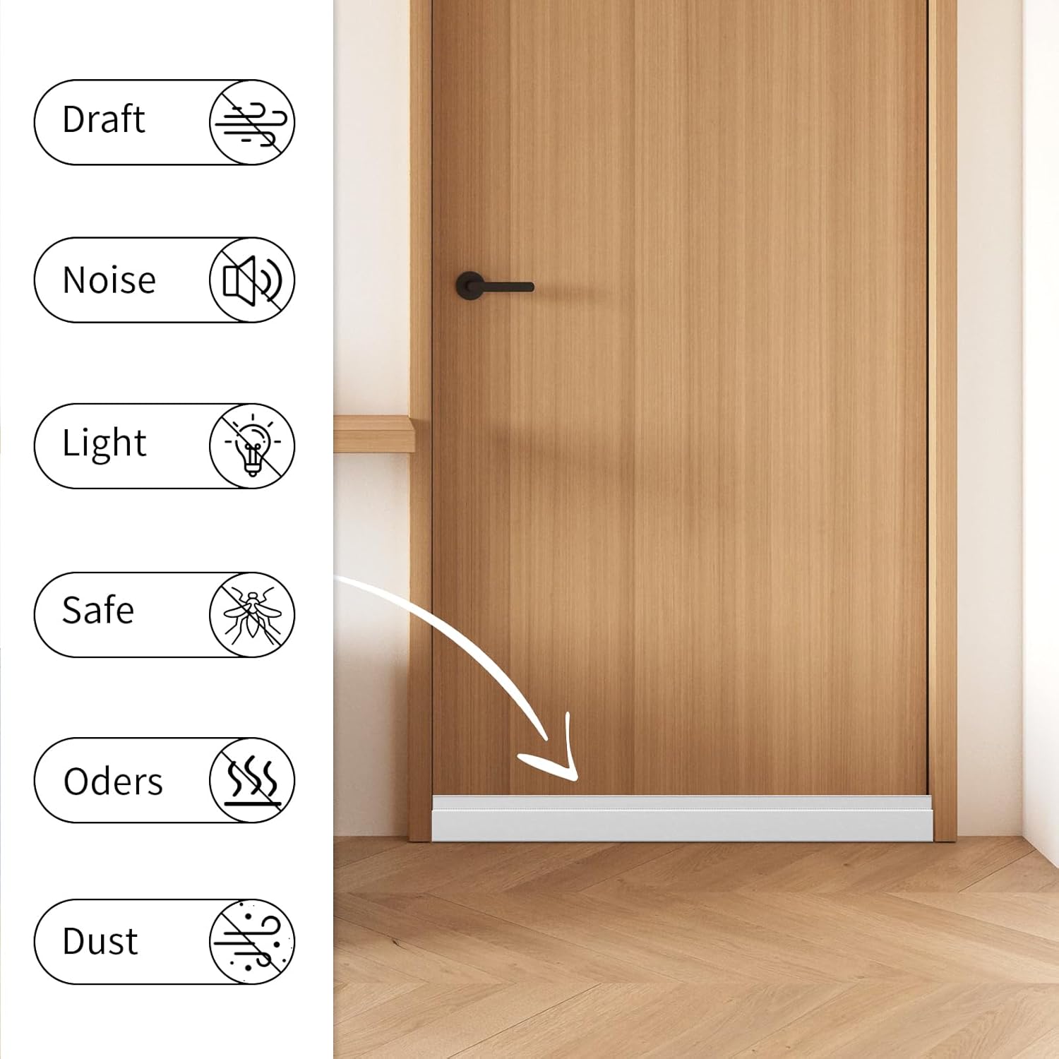 JUJIBL Door Draft Stopper 32 Inch White