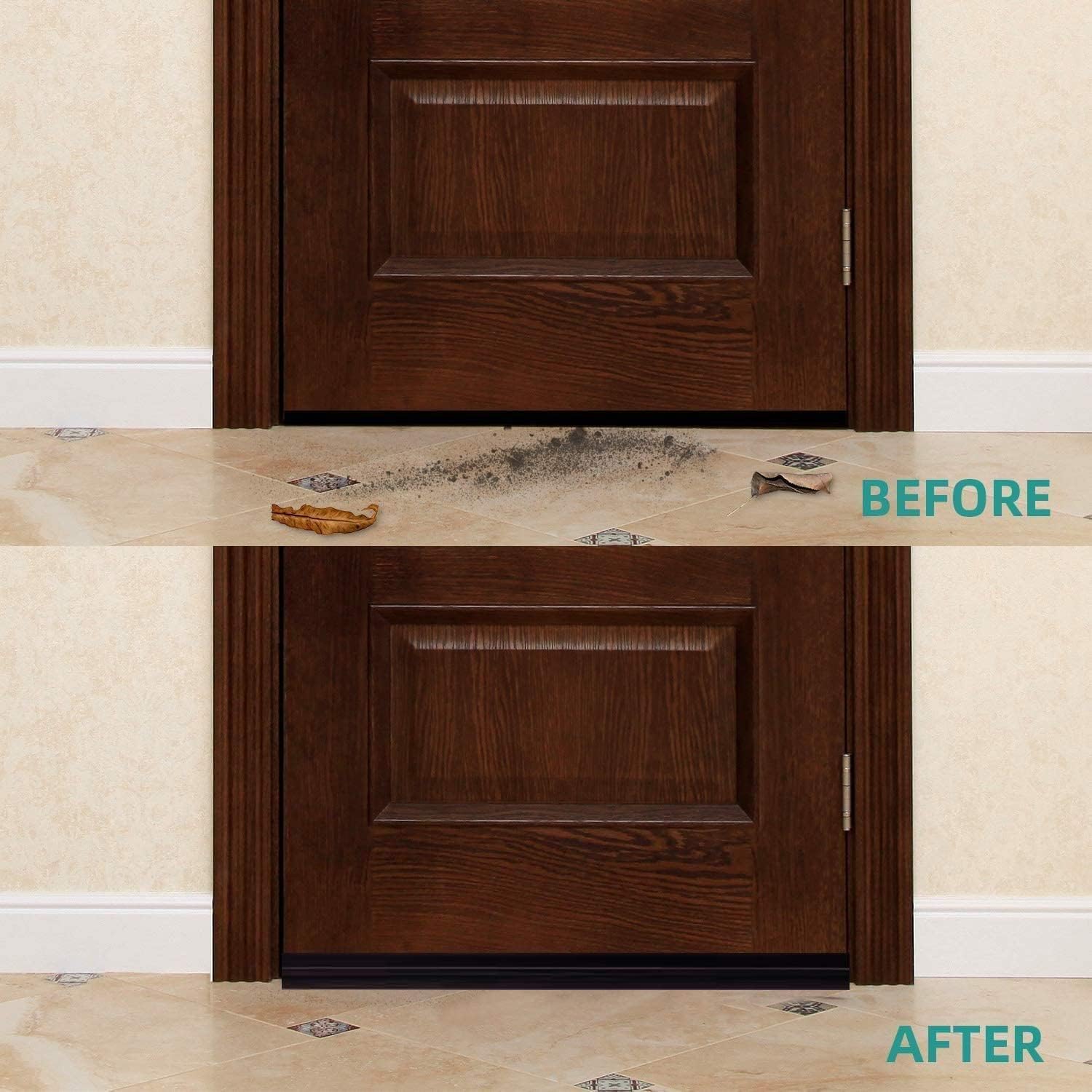 GUKOY Door Draft Stopper 2 x 39 Black