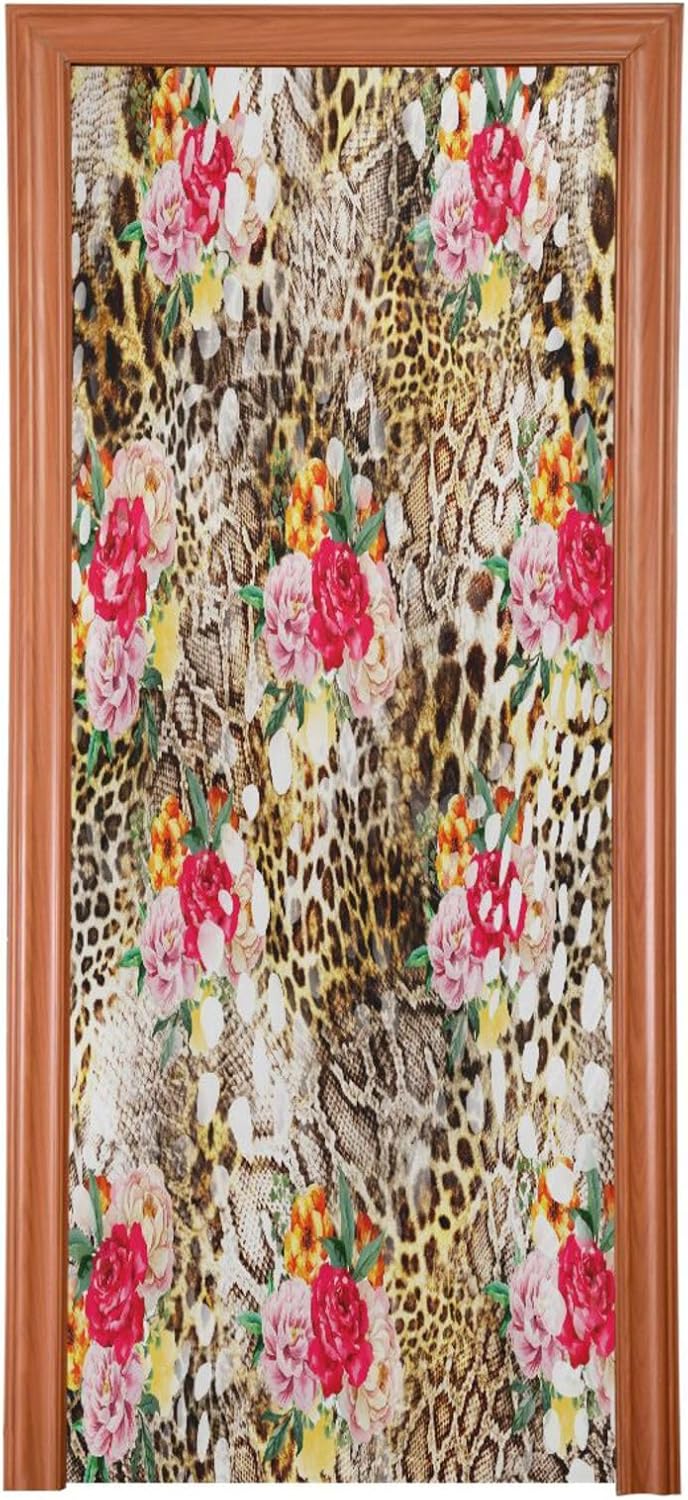 Susiyo Colorful Leopard Door Cover 32x79 in