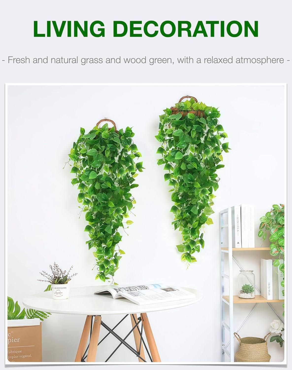 2 Pack Artificial Hanging Ivy Plants 36ft - Decor for Indoor Outdoor Events