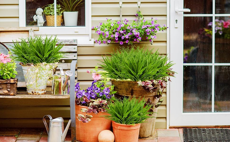 Ruidazon Artificial Grass 12PCS UV Resistant Outdoor Decor Greenery