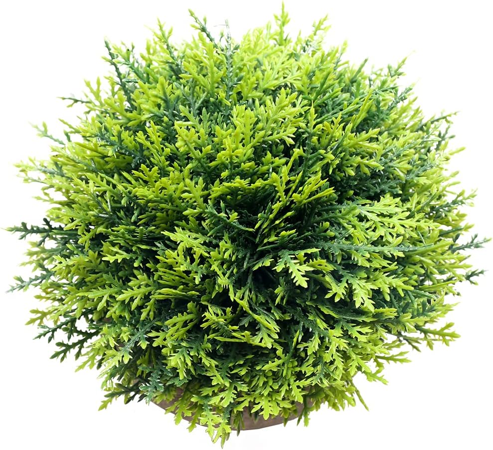Mini Fake Cypress Cedar Plants for Bathroom Home Office Desk Decor