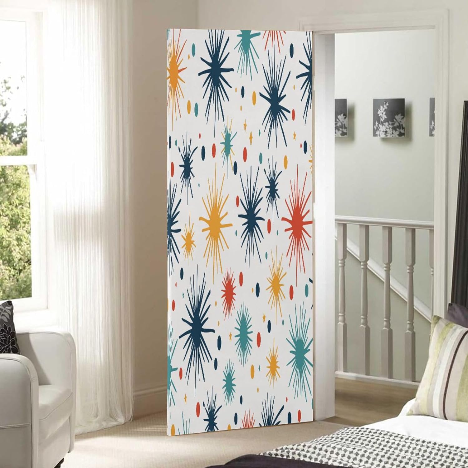 Susiyo Firework Stars Halloween Door Cover 32x79in