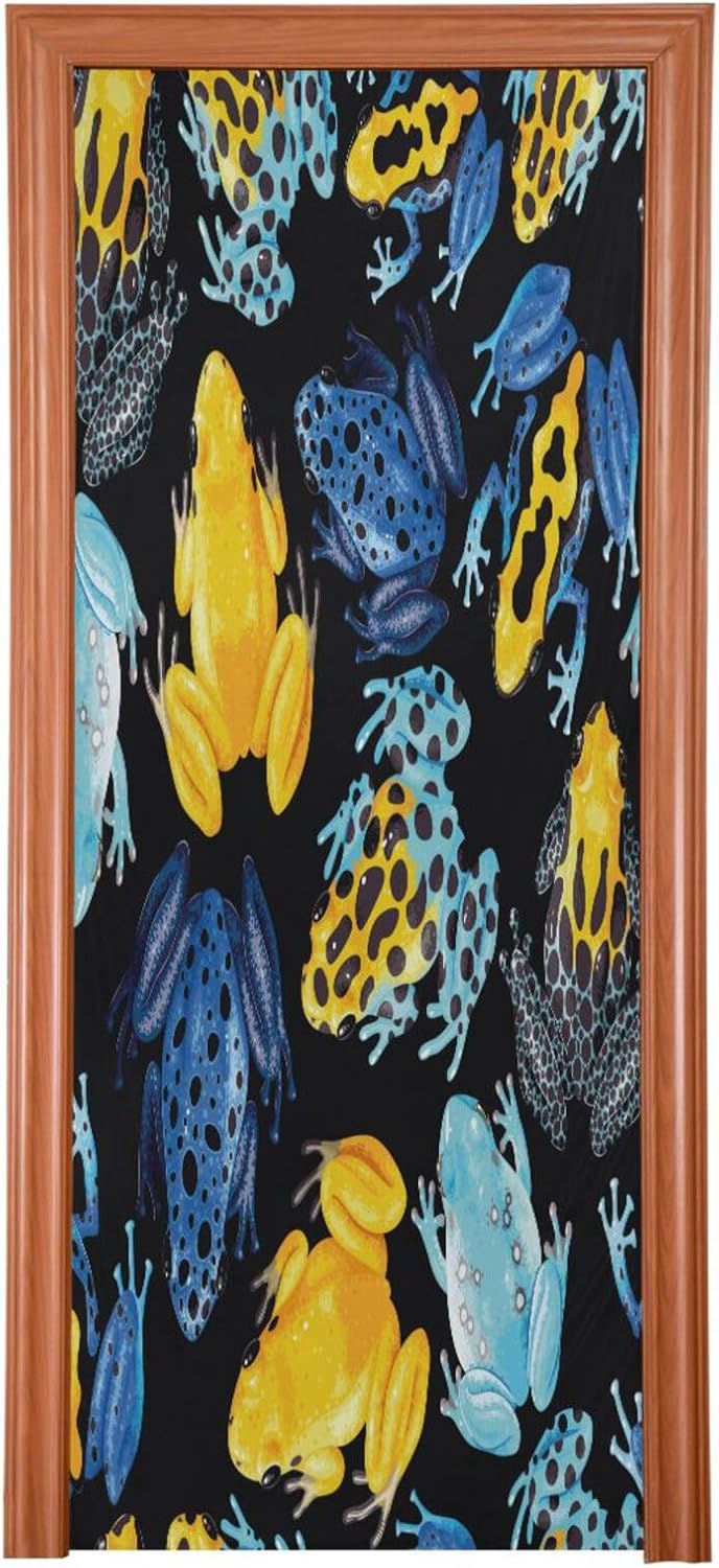 Vivid Tropical Frogs Halloween Door Cover 32x79 in