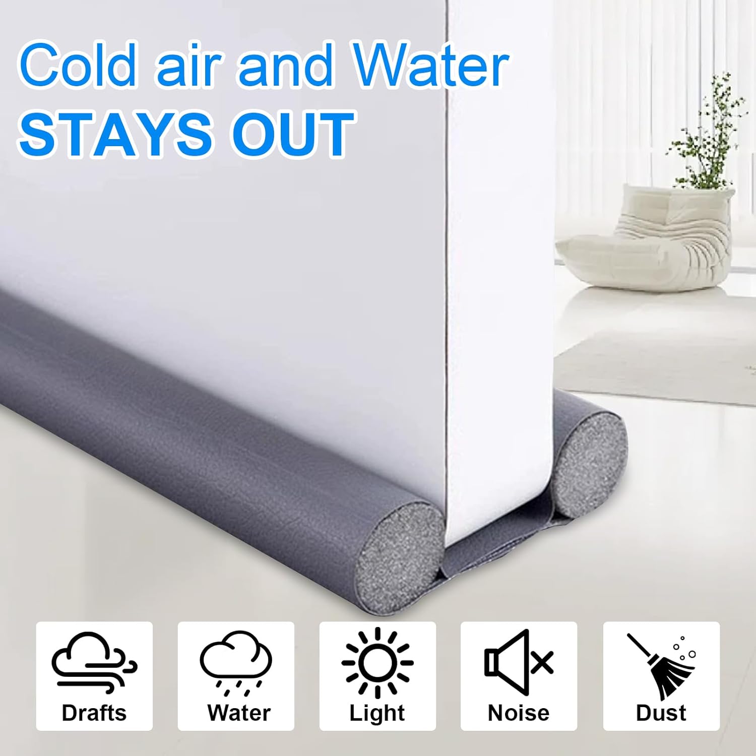 EGUARTE 36 Inch Door Draft Stopper Gray
