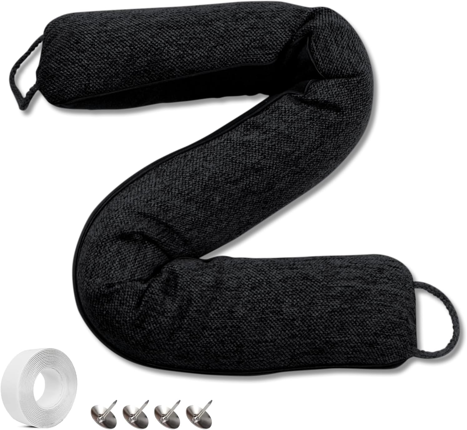 36 Inch Weighted Door Draft Stopper Black