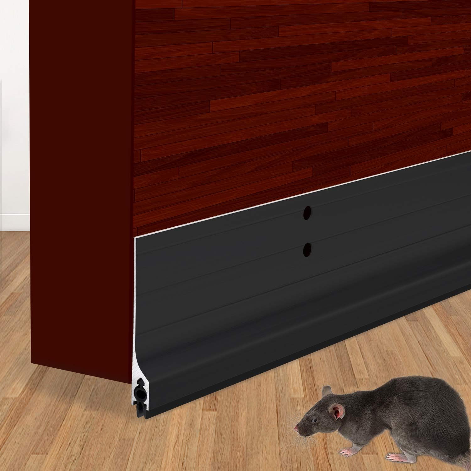 42 Inch Door Draft Stopper Black Aluminum Seal Strip
