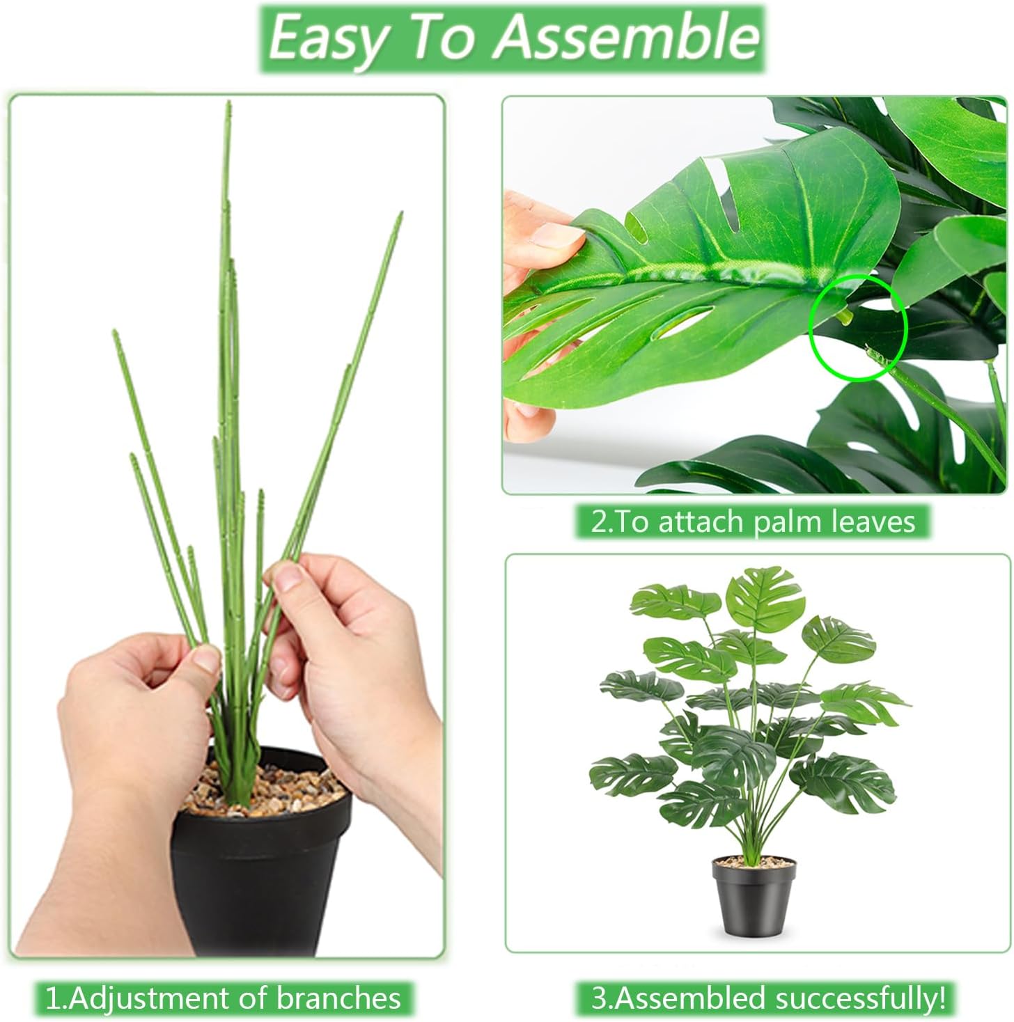 SOMYTING Set of 2 Artificial Tropical Plants in Pots