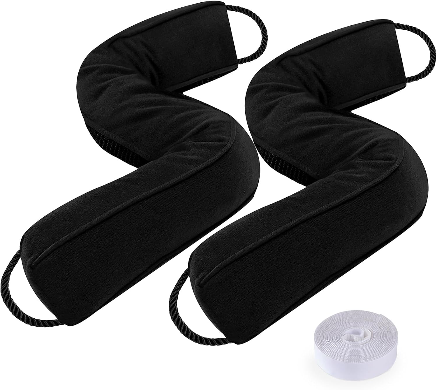 Sunolga 2 Pack Door Draft Stopper Black