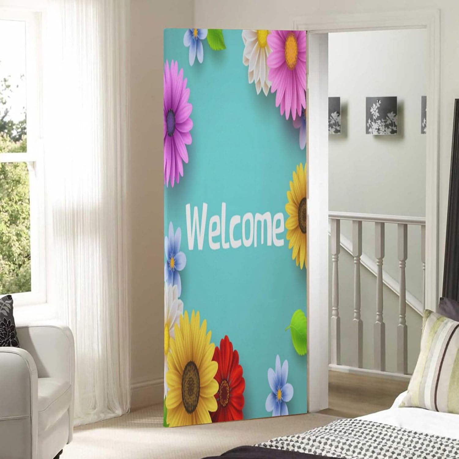 Susiyo Spring Flowers Red Halloween Door Cover
