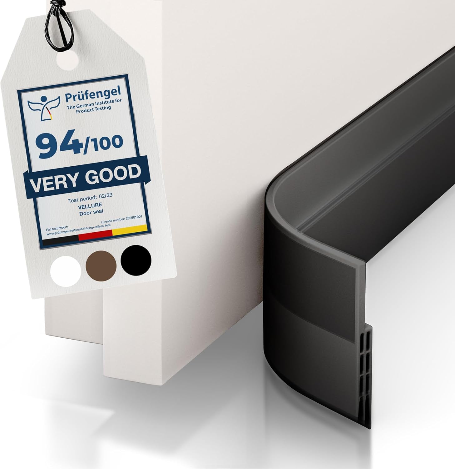 Vellure Door Draft Stopper 1 Black 2x39 Inch