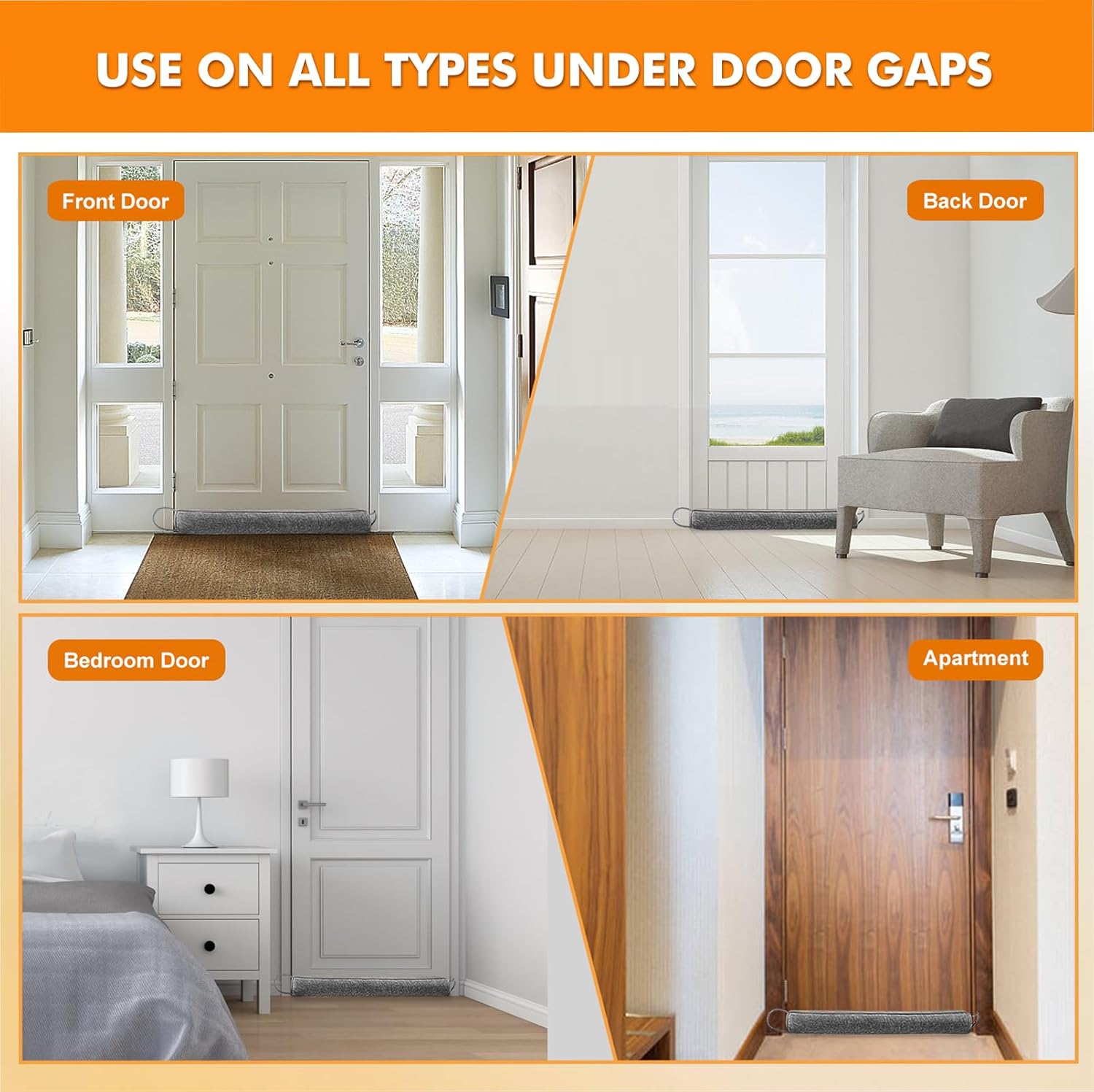 Makryebi Weighted Door Draft Stopper 32 Inch Grey