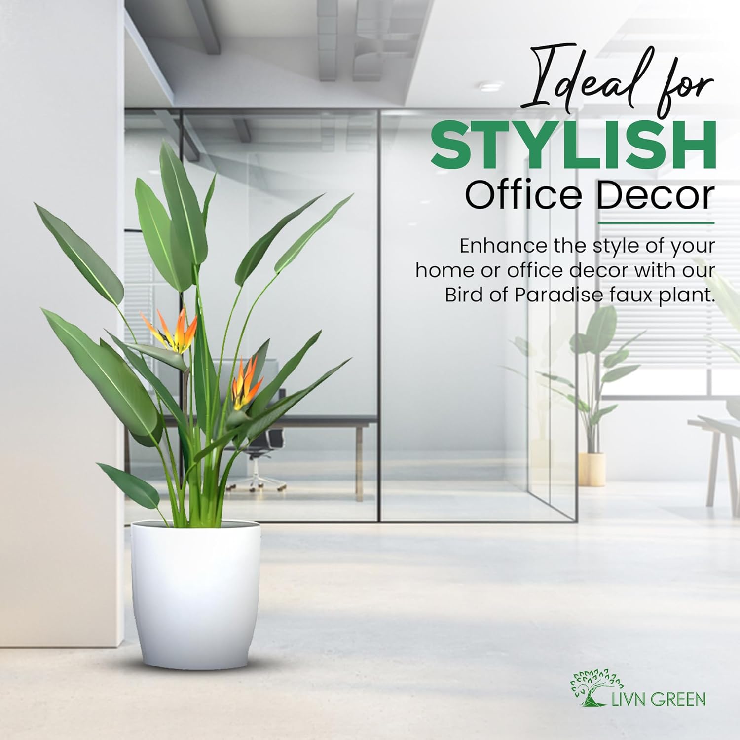 LIVN GREEN Bird of Paradise Artificial Plant 140cm