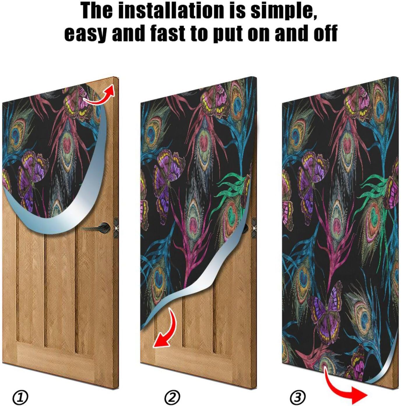 Susiyo Colorful Peacock Door Cover Halloween Decor