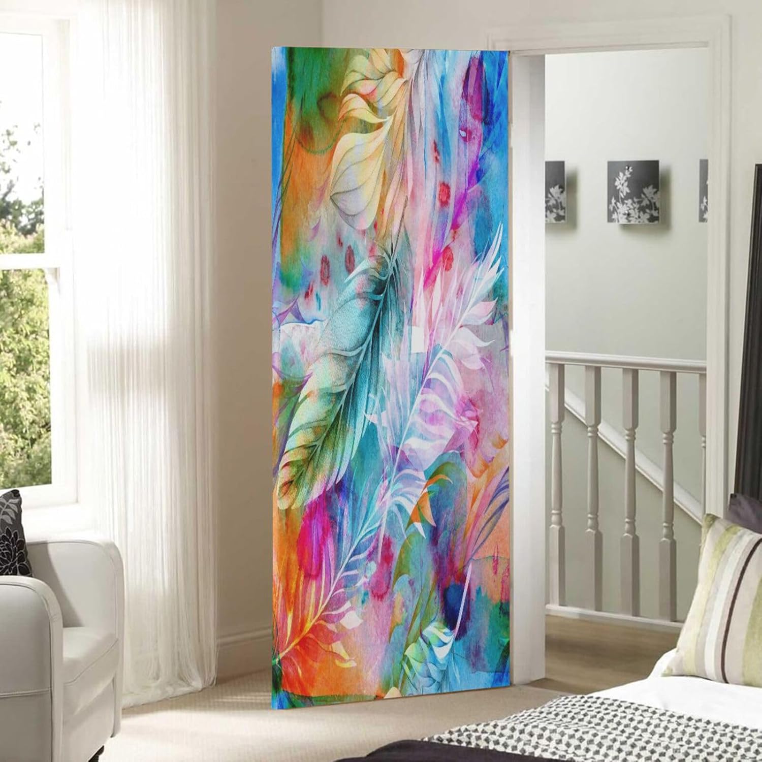 Susiyo Feathers of Birds Halloween Door Cover 32x79in