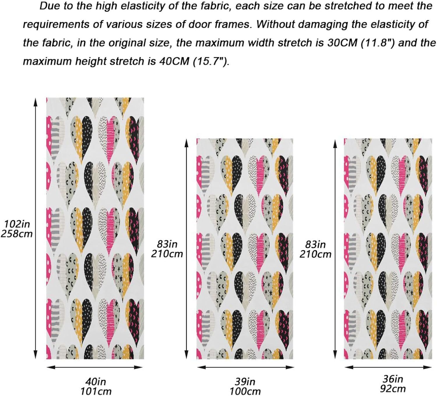 Susiyo Multicolored Hearts Halloween Door Cover