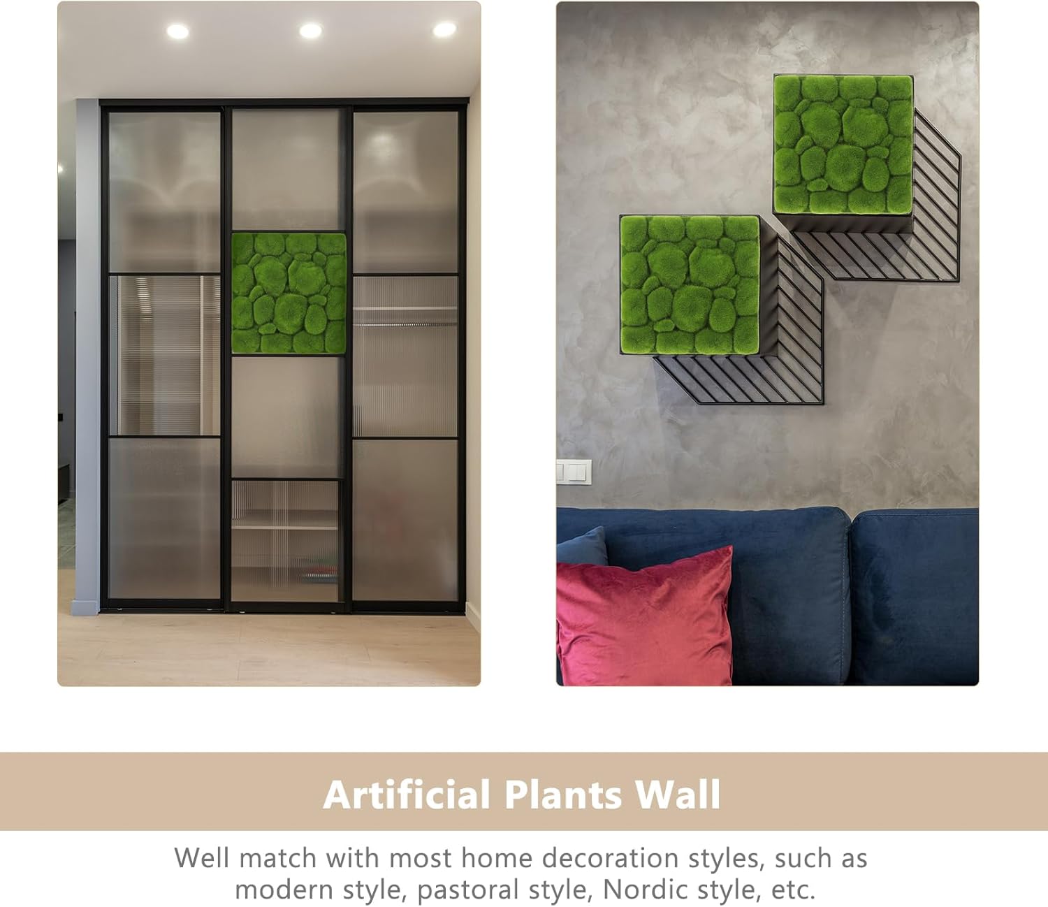 Fomiyess Artificial Moss Mat Wall Decor