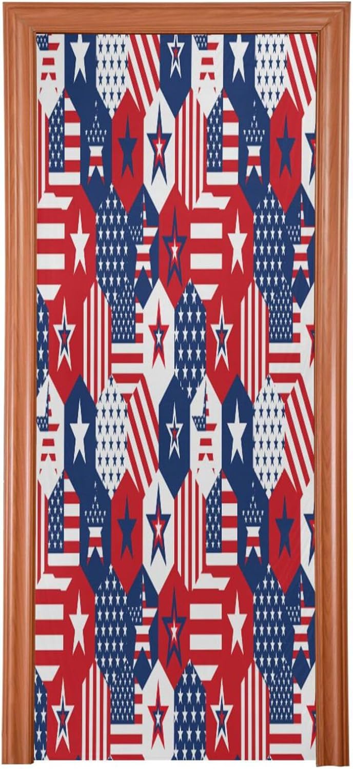 Susiyo Red American Stars Halloween Door Cover