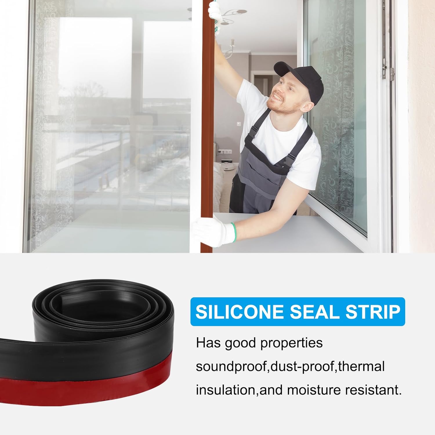 PATIKIL Door Draft Stopper 33FT Black Silicone Seal Strip