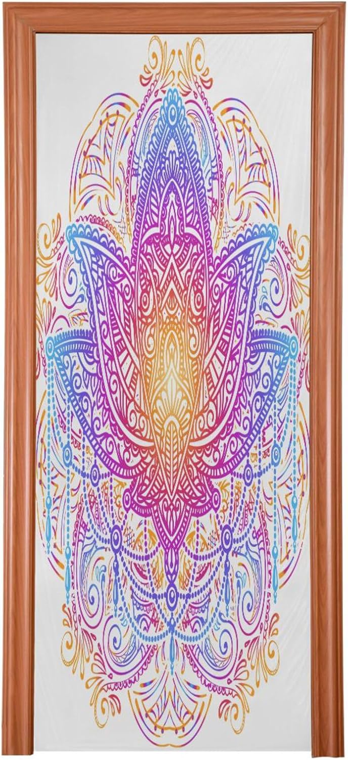 Susiyo Purple Lotus Halloween Door Cover 32x79 in