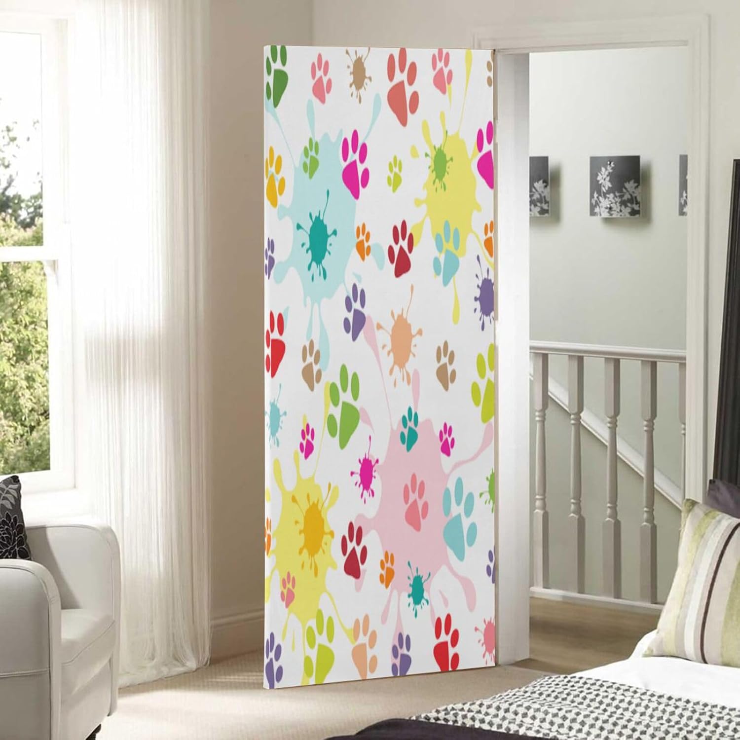 Susiyo Paw Prints Blots Halloween Door Cover 32x79 in