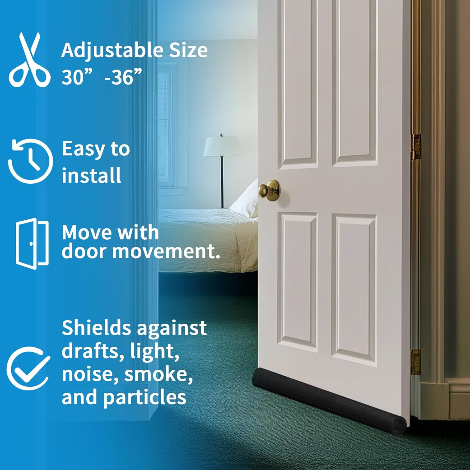 Neween Large Door Draft Stopper for Cold and Noise Block