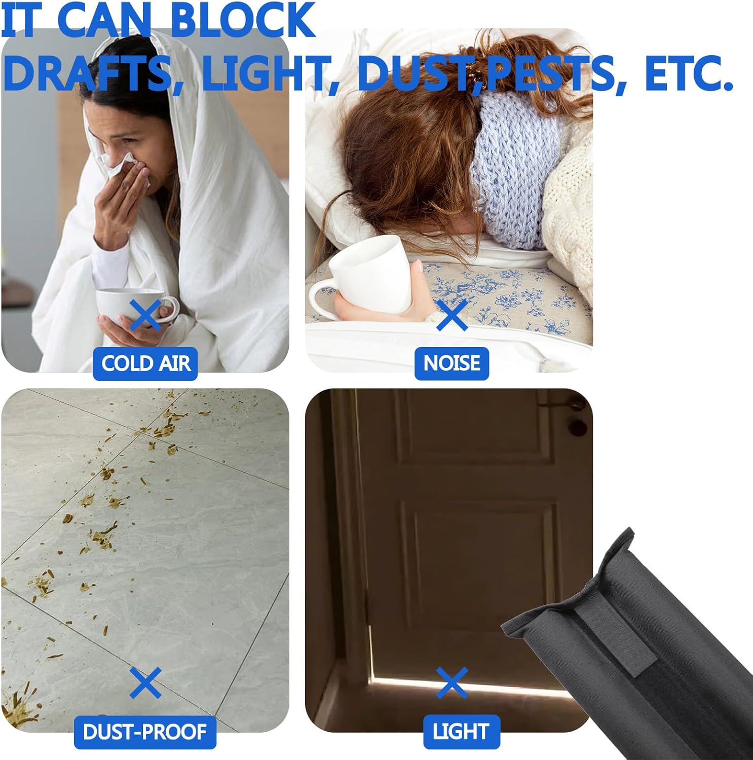 Under Door Draft Stoppers for 30 to 36 Doors