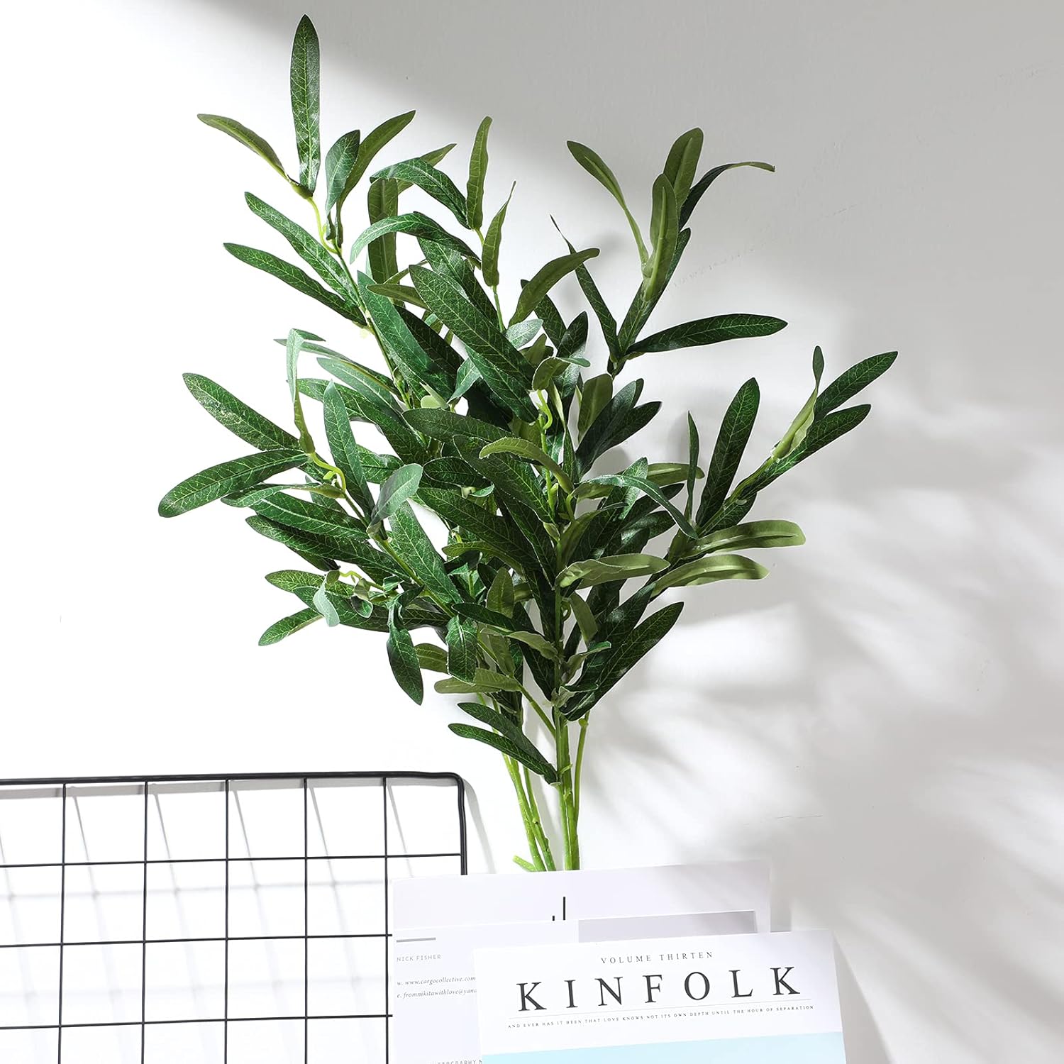 WILLBOND 8 Bundle Artificial Olive Branches 43 Inch Tall