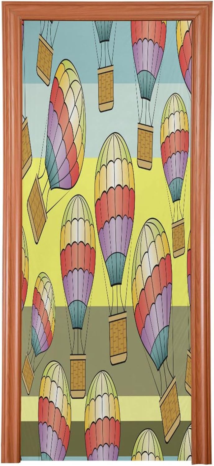 Susiyo Hot Air Balloons Halloween Door Cover 32x79 in