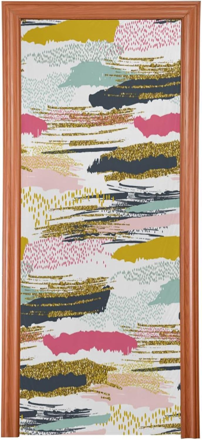 Susiyo Colorful Stripes Halloween Door Cover 32x79 in