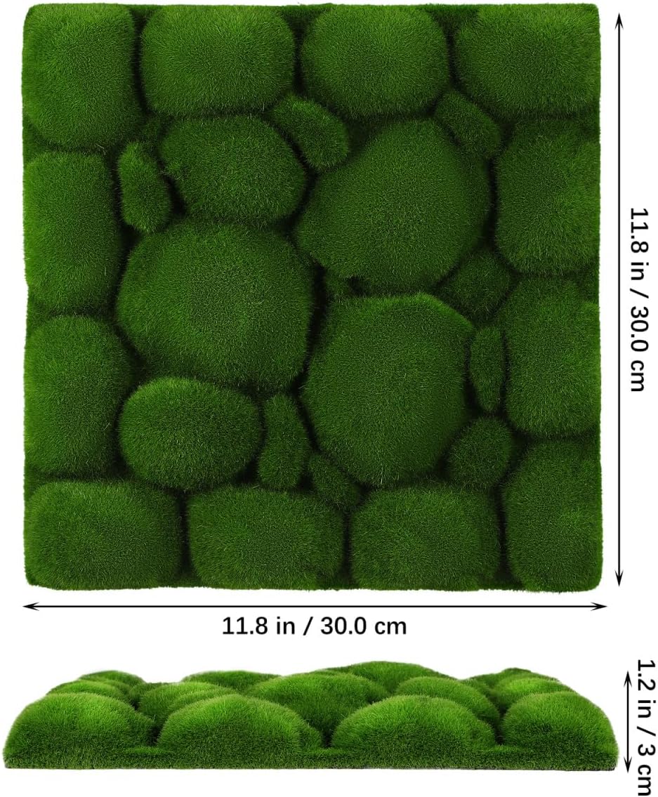 2pcs Artificial Moss Wall Panels Greenery Faux Moss Decor 12x12 Inch Easy Install