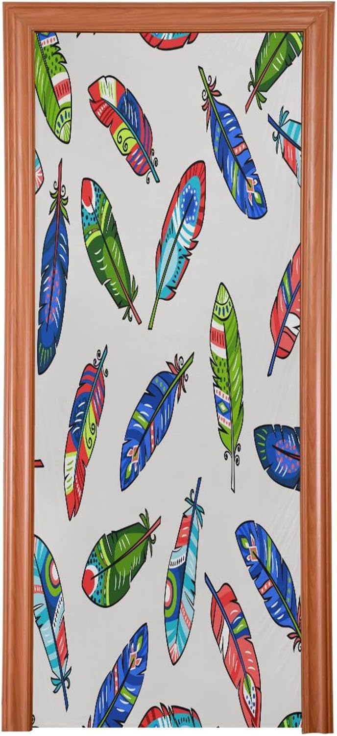 Susiyo Colored Feathers Halloween Door Cover