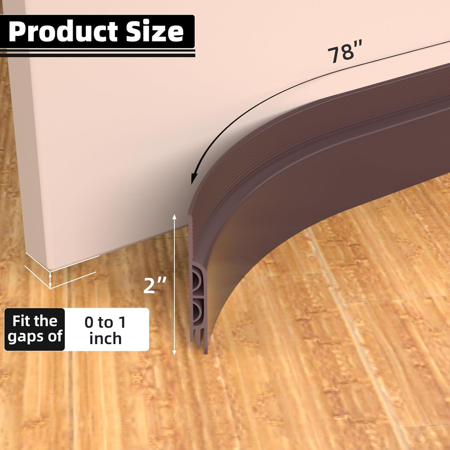 ESUFEIR 78 Inch Under Door Draft Stopper