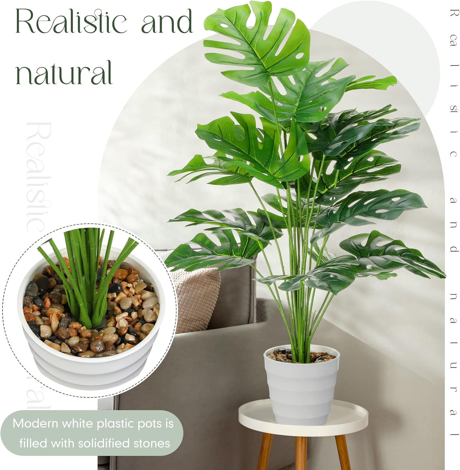 4 Pack 28 Inch Artificial Monstera Plants with Pots