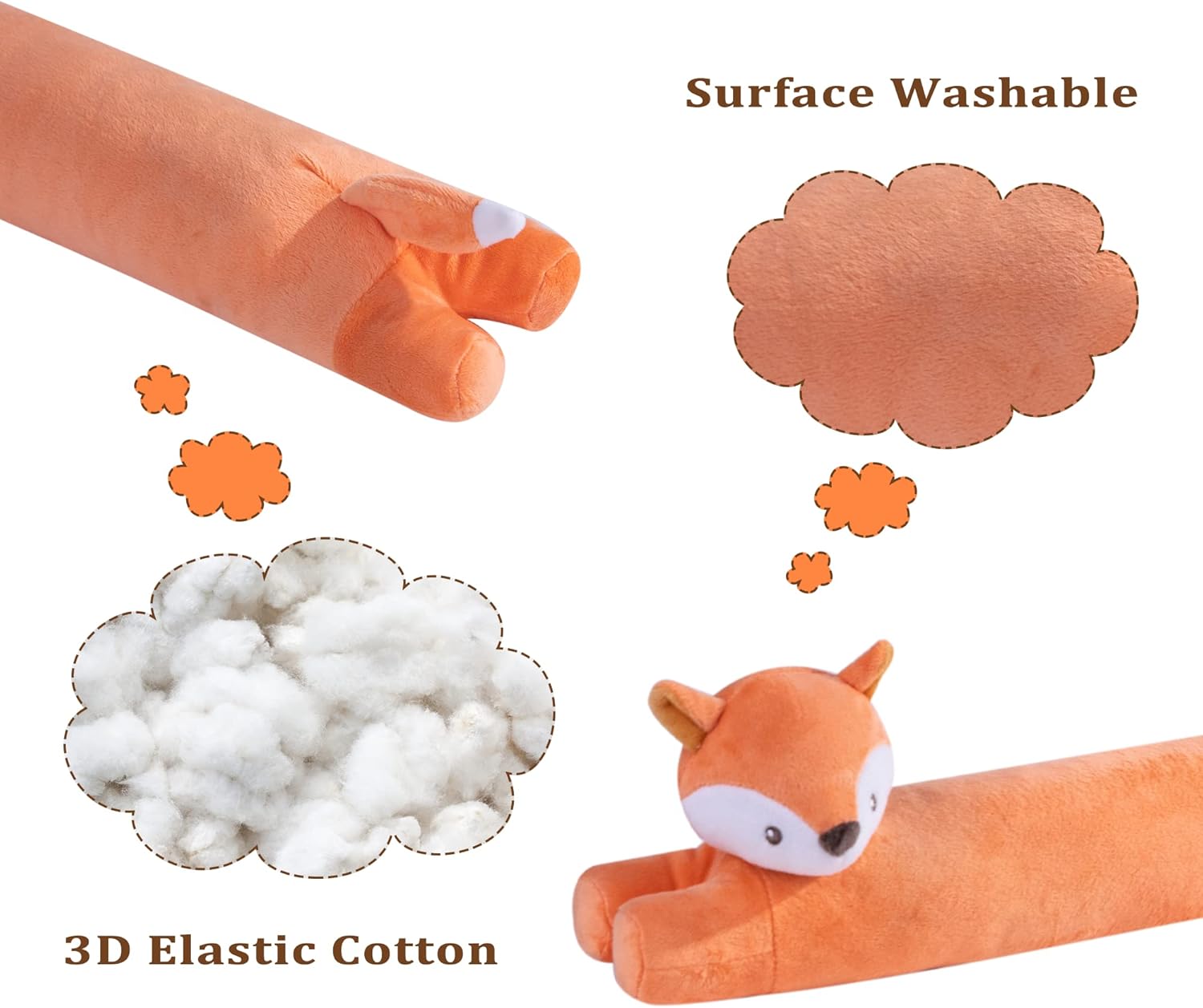 My OLi Stuffed Fox Draft Stopper 36 Inch for Door and Window