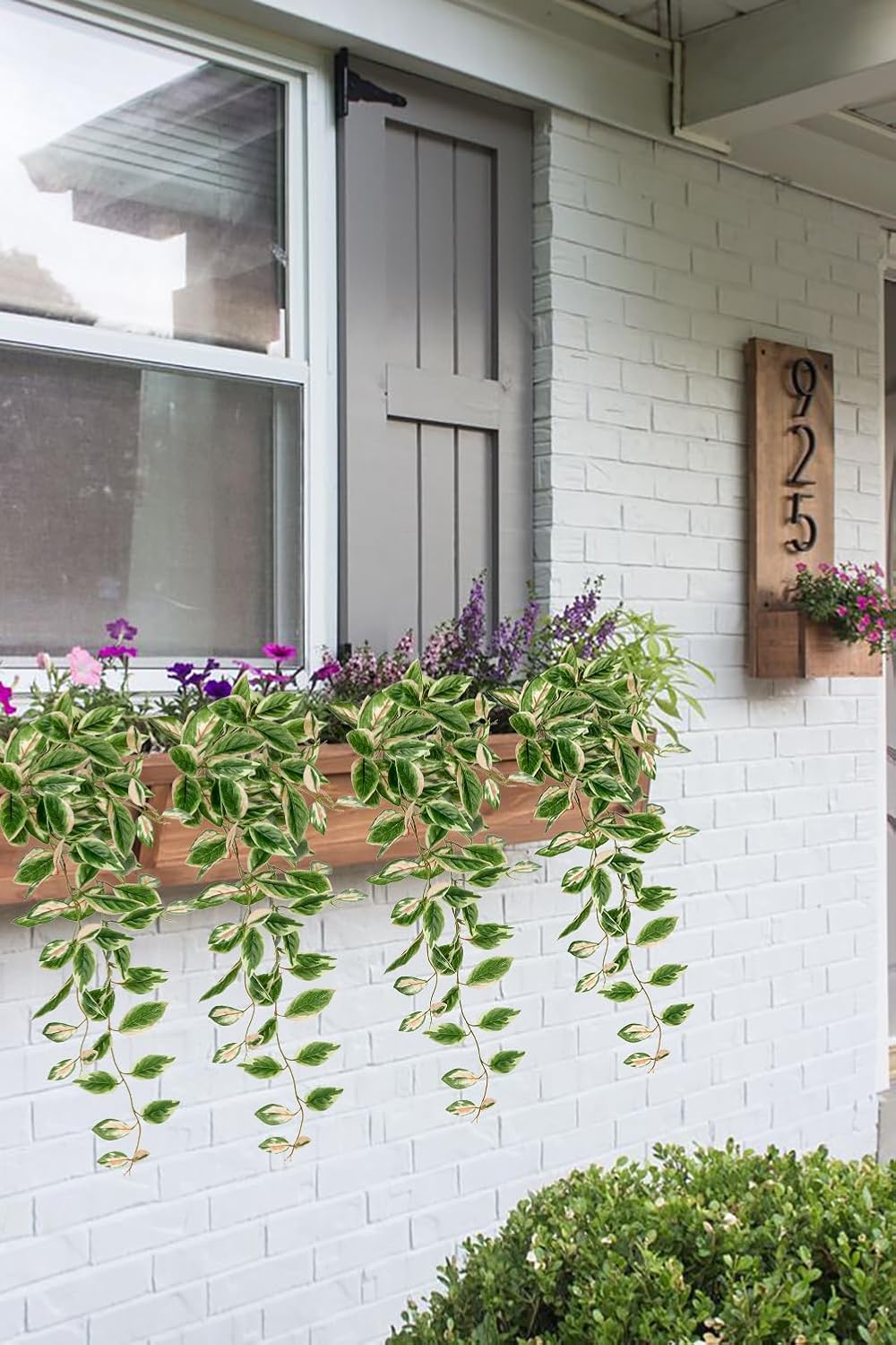 DILATATA 26 Inch Faux Peperomia Hanging Plants 2 Pack