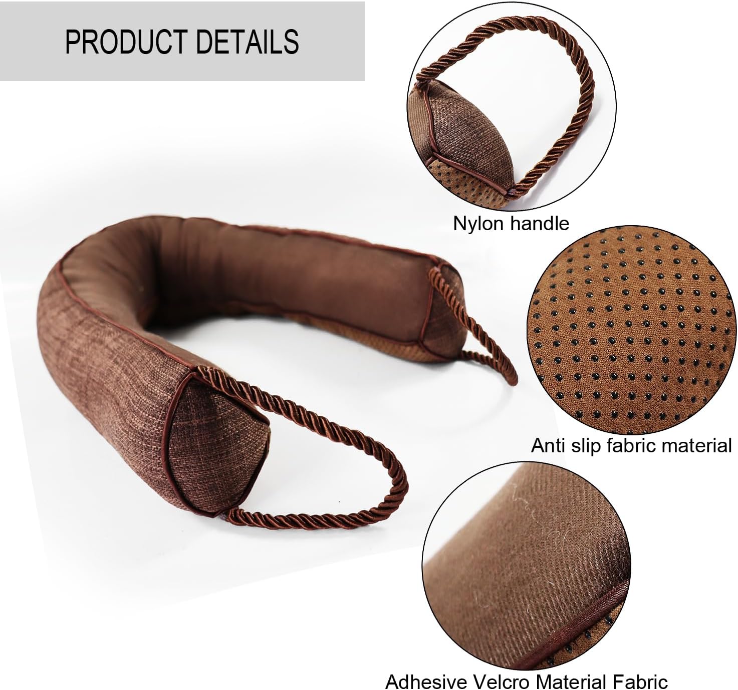 WiseTigris Door Draft Stopper Weather Stripping Noise Blocker 32 Inch Brown