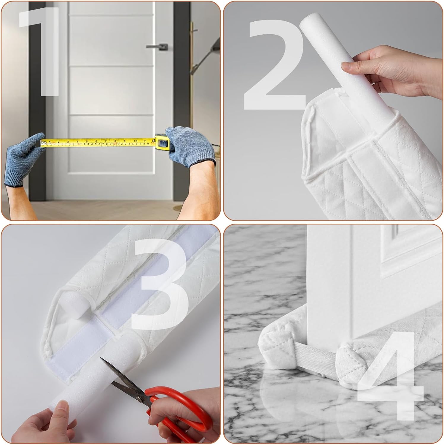 Amugret Thick Velvet Door Draft Stoppers for 30-36 Under Doors