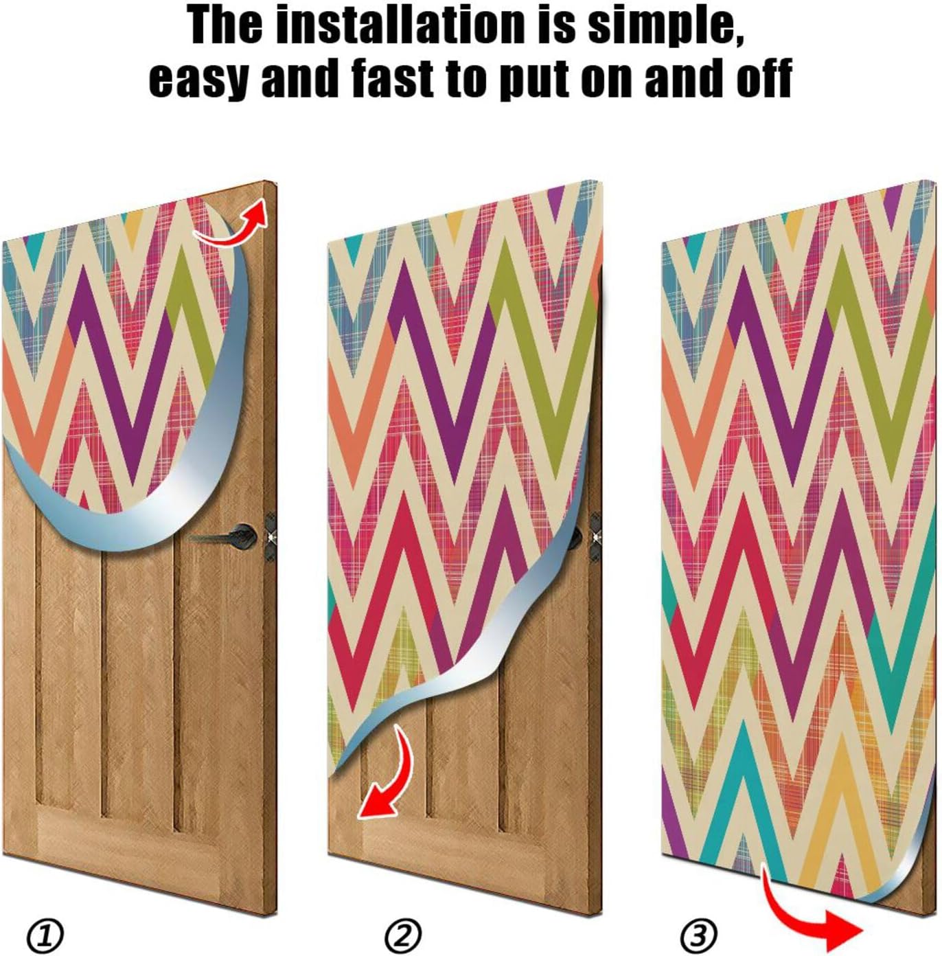 Susiyo Multicolored Chevron Halloween Door Cover