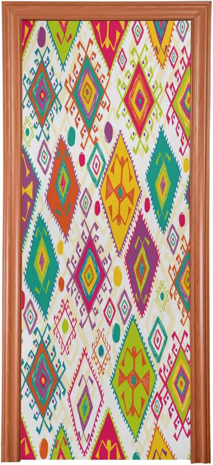 Susiyo Hand Drawn Ethnic Halloween Door Cover 32x79in