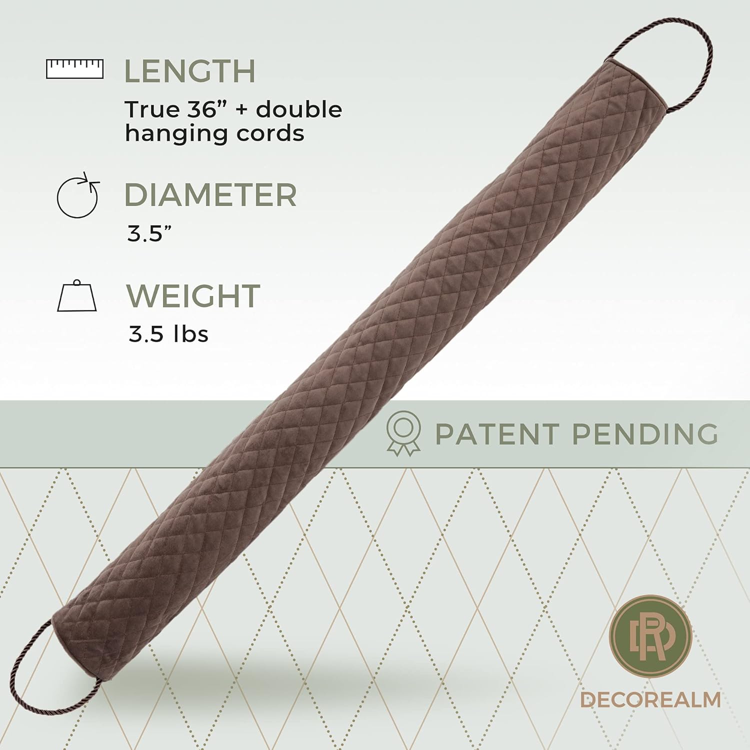 DECOREALM Under Door Draft Stopper - 35 lb Weighted Seal