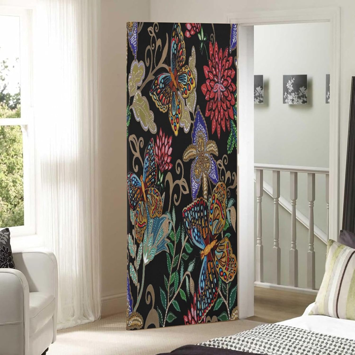 Susiyo Fantasy Flowers Butterflies Halloween Door Cover
