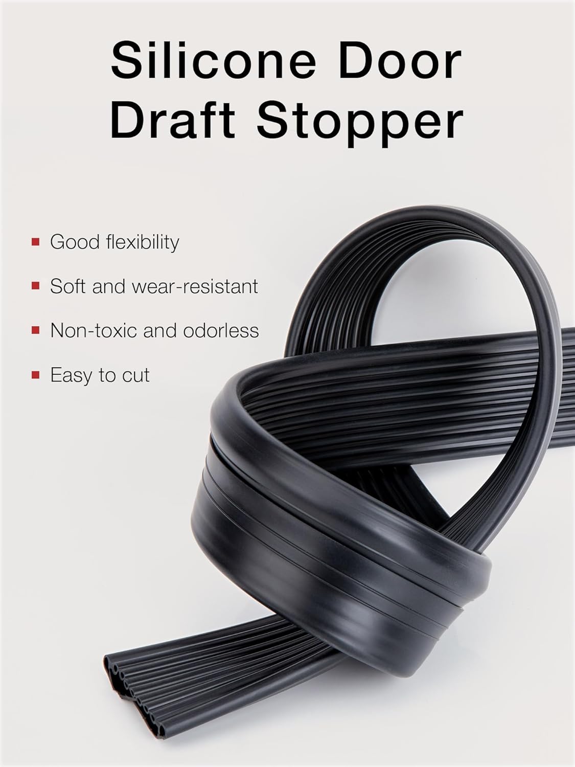 SUNMON 39in Door Draft Stopper Black