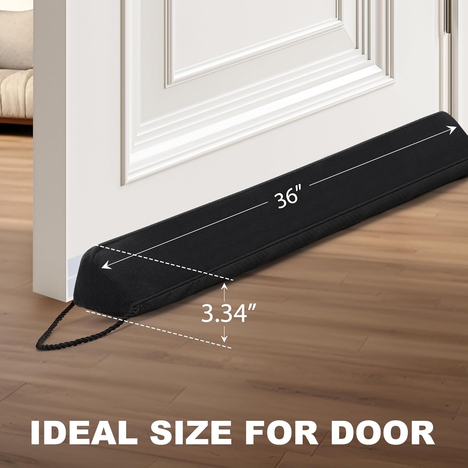 UUYUUY Door Draft Stopper Black 36 Triangular Gap Filler