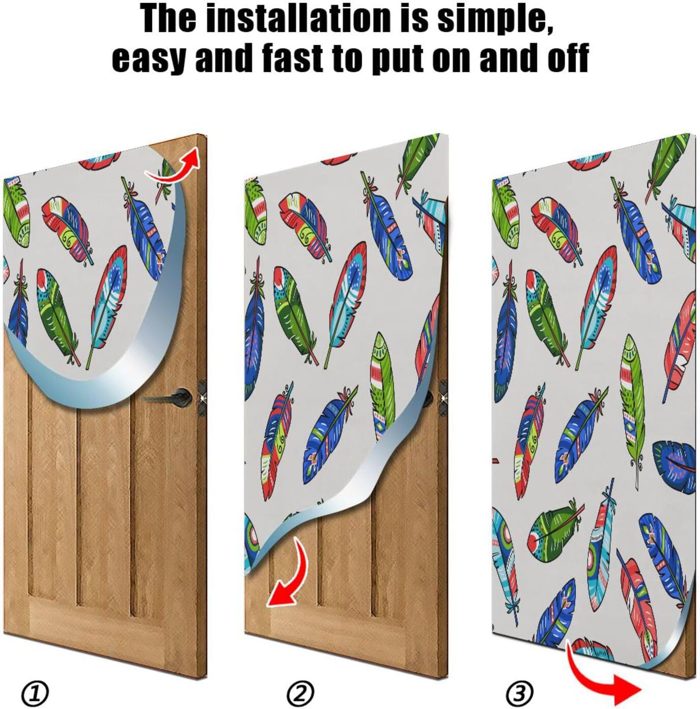 Susiyo Colored Feathers Halloween Door Cover